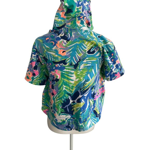 LILLY PULITZER Girl's Tropical Short Sleeve Hoodie Size Large - Picture 5 of 8